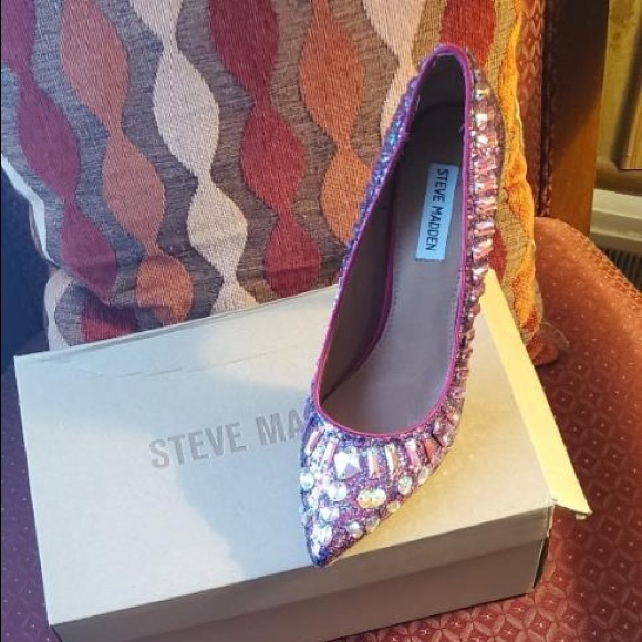 Steve Madden Shoes Steve Madden Galaxxie Glitter And Rhinestone Pumps - Picture 1 of 6